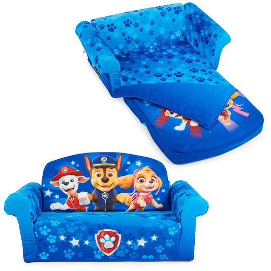 , Paw Patrol 3-In-1 Slumber Sofa Baby Lounger, Convertible Kids Couch, Sofa Bed & Foam Toddler Nap Mat With Attached Blanket